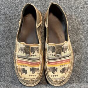 Ariat Cruiser Buffalo Print Slip On Brown Western Casual Loafer Shoes Women 10